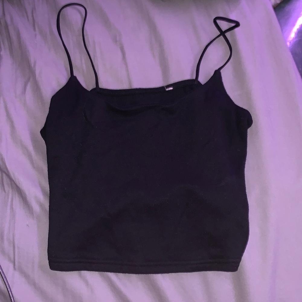 Black cropped tank- PACSUN